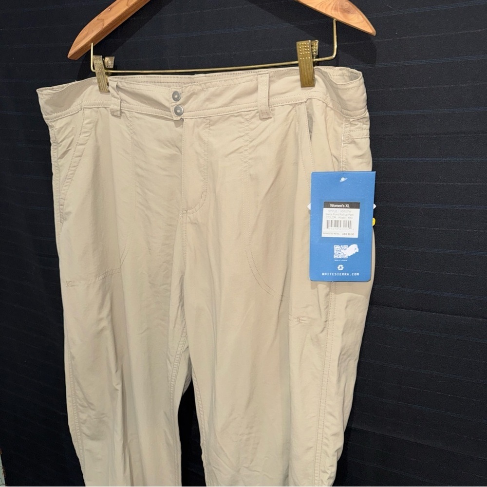 NWT White Sierra Roll Up Tan Khaki Hiking Performance Pant Women’s XL Gorpcore - Picture 3 of 15